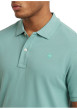 Thumbnail Polo en coton biologique vert d'eau uni avec une coupe droite et un col boutonné - Image 7