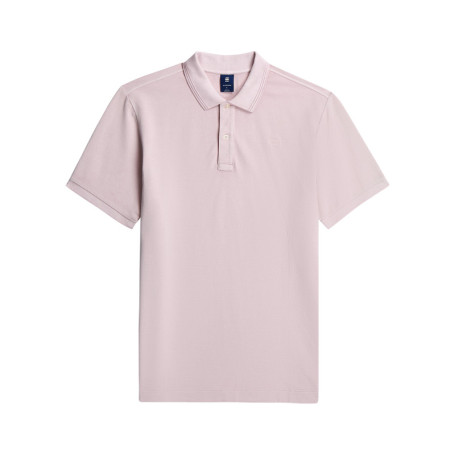 Polo en coton biologique rose uni avec une...