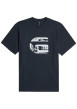 Thumbnail T-shirt en coton biologique bleu marine imprimé avec une coupe droite