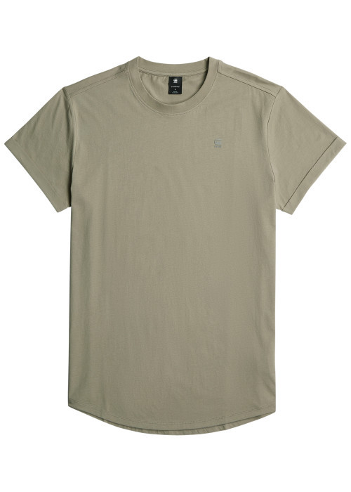 T-shirt en coton biologique vert uni avec une...