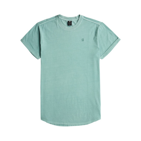 T-shirt en coton biologique vert d'eau uni avec...