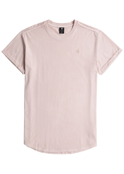 T-shirt en coton biologique rose uni avec un...