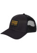 Thumbnail Casquette noire unie en bi-matière avec un patch cousu et un logo doré