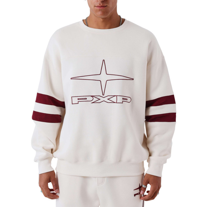 Project X - Sweat Blanc Uni Avec Une Coupe Droite Et Un Logo Bordeaux Sur La Poitrine - Blanc Project X - Sweat Blanc Uni Avec Une Coupe Droite Et Un Logo Bordeaux Sur La Poitrine - Blanc