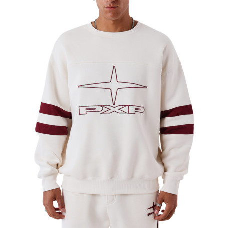 Sweat blanc uni avec une coupe droite et un...