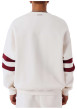 Thumbnail Sweat blanc uni avec une coupe droite et un logo bordeaux sur la poitrine - Image 2