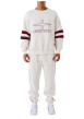 Thumbnail Sweat blanc uni avec une coupe droite et un logo bordeaux sur la poitrine - Image 5