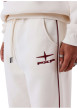 Thumbnail Pantalon jogging blanc uni avec un cordon de serrage à la taille - Image 2