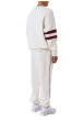 Thumbnail Pantalon jogging blanc uni avec un cordon de serrage à la taille - Image 4