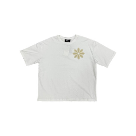 T-shirt blanc uni avec une coupe droite et des...