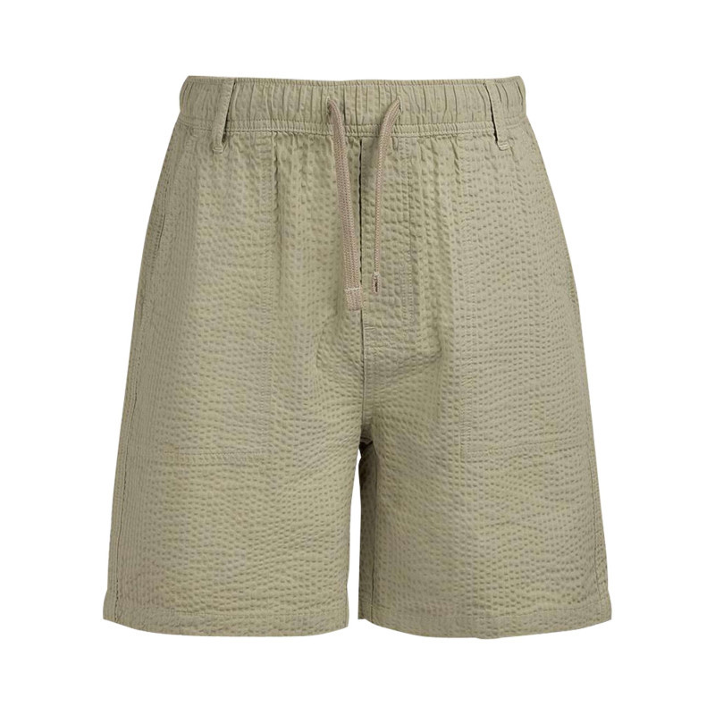 Teddy Smith - Short En Coton Kaki à Coupe Droite Pourvu D'une Taille élastiquée - Vert
