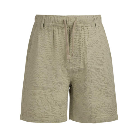 Short en coton kaki à coupe droite pourvu d'une...