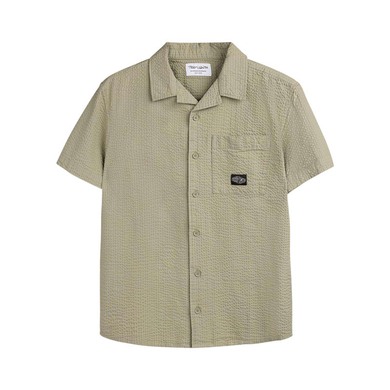 Teddy Smith - Chemise En Coton Kaki à Coupe Droite Pourvue D'un Col à Revers - Vert