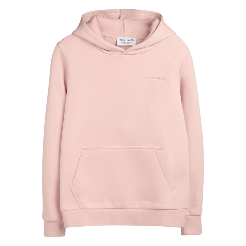 Teddy Smith - Sweat En Coton Mélangé Rose à Coupe Droite Pourvu D'un Col à Capuche - Rose