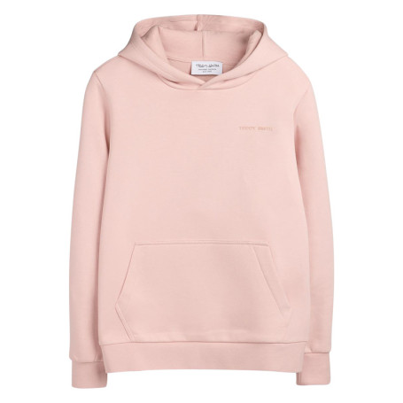 Sweat en coton mélangé rose à coupe droite...