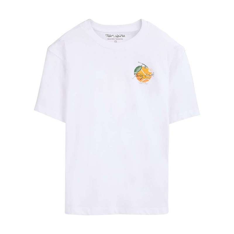 Teddy Smith - T-shirt En Coton Blanc à Coupe Droite Pourvu D'un Col Rond Et De Manches Courtes - Blanc