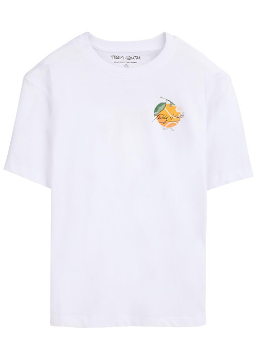 T-shirt en coton blanc à coupe droite pourvu...