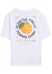 Thumbnail T-shirt en coton blanc à coupe droite pourvu d'un col rond et de manches courtes - Image 2