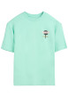 Thumbnail T-shirt en coton vert à coupe droite pourvu d'un col rond et de manches courtes