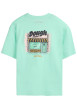 Thumbnail T-shirt en coton vert à coupe droite pourvu d'un col rond et de manches courtes - Image 2