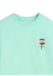 Thumbnail T-shirt en coton vert à coupe droite pourvu d'un col rond et de manches courtes - Image 3