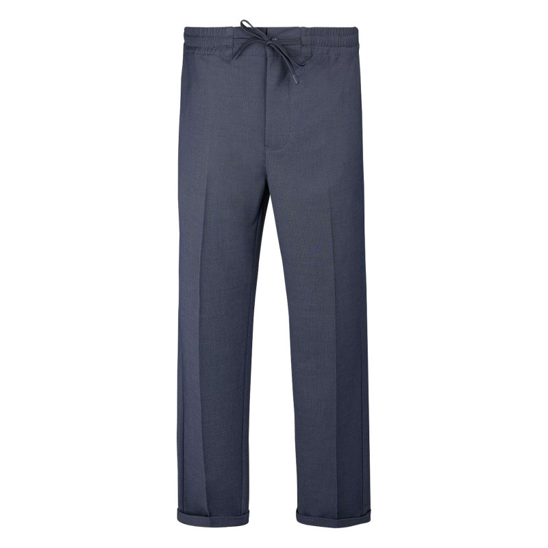 Teddy Smith - Pantalon Bleu Foncé à Coupe Droite Pourvu D'une Taille élastiquée - Bleu Foncé Teddy Smith - Pantalon Bleu Foncé à Coupe Droite Pourvu D'une Taille élastiquée - Bleu Foncé