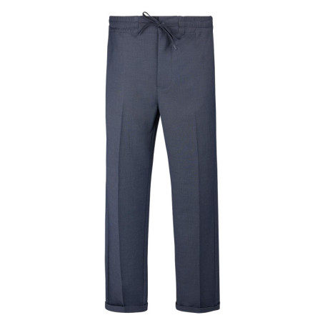 Pantalon bleu foncé à coupe droite pourvu d'une...