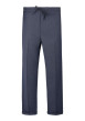 Thumbnail Pantalon bleu foncé à coupe droite pourvu d'une taille élastiquée