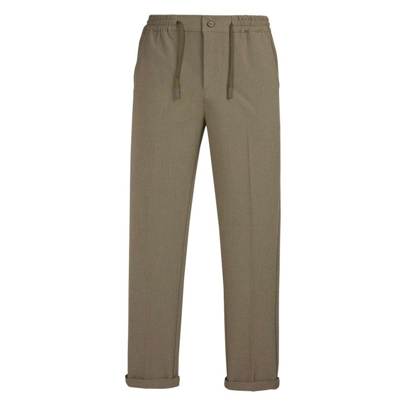 Teddy Smith - Pantalon Vert à Coupe Droite Pourvu D'une Taille élastiquée Plissée - Vert
