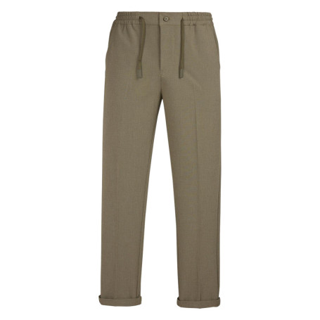 Pantalon vert à coupe droite pourvu d'une...