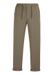 Thumbnail Pantalon vert à coupe droite pourvu d'une taille élastiquée plissée