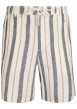 Thumbnail Short en lin et coton beige orné d'un motif à rayures verticales