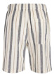 Thumbnail Short en lin et coton beige orné d'un motif à rayures verticales - Image 2