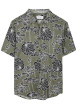 Thumbnail Chemise kaki à coupe droite ornée d'un motif végétal oversize