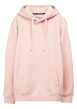 Thumbnail Sweat en coton mélangé rose à coupe droite pourvu d'un col à capuche