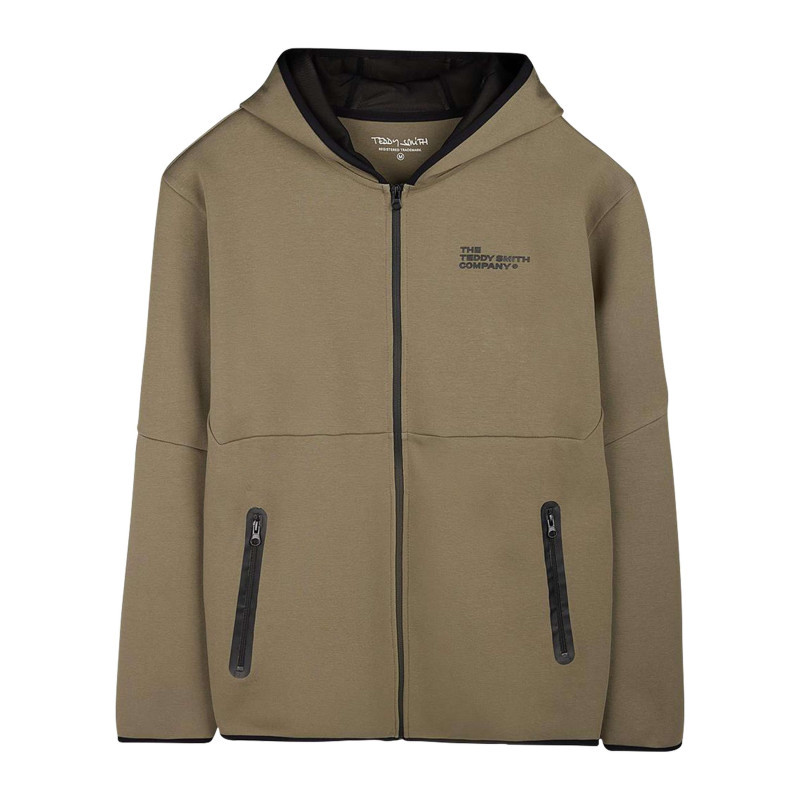 Teddy Smith - Sweat En Coton Mélangé Taupe à Coupe Droite Pourvu D'un Col à Capuche - Taupe