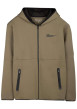 Thumbnail Sweat en coton mélangé taupe à coupe droite pourvu d'un col à capuche