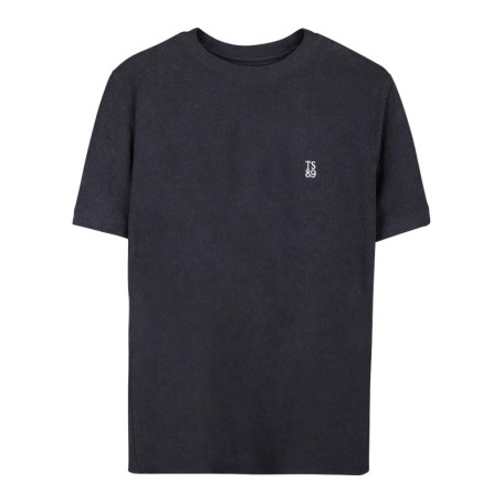T-shirt bleu foncé à coupe droite pourvu d'un...