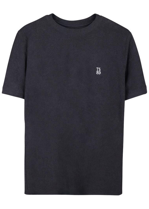 T-shirt bleu foncé à coupe droite pourvu d'un...