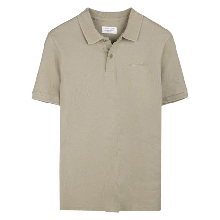 Polo en coton beige à coupe droite pourvu d'un...