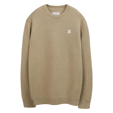 Pull en coton beige à coupe ample pourvu d'un...