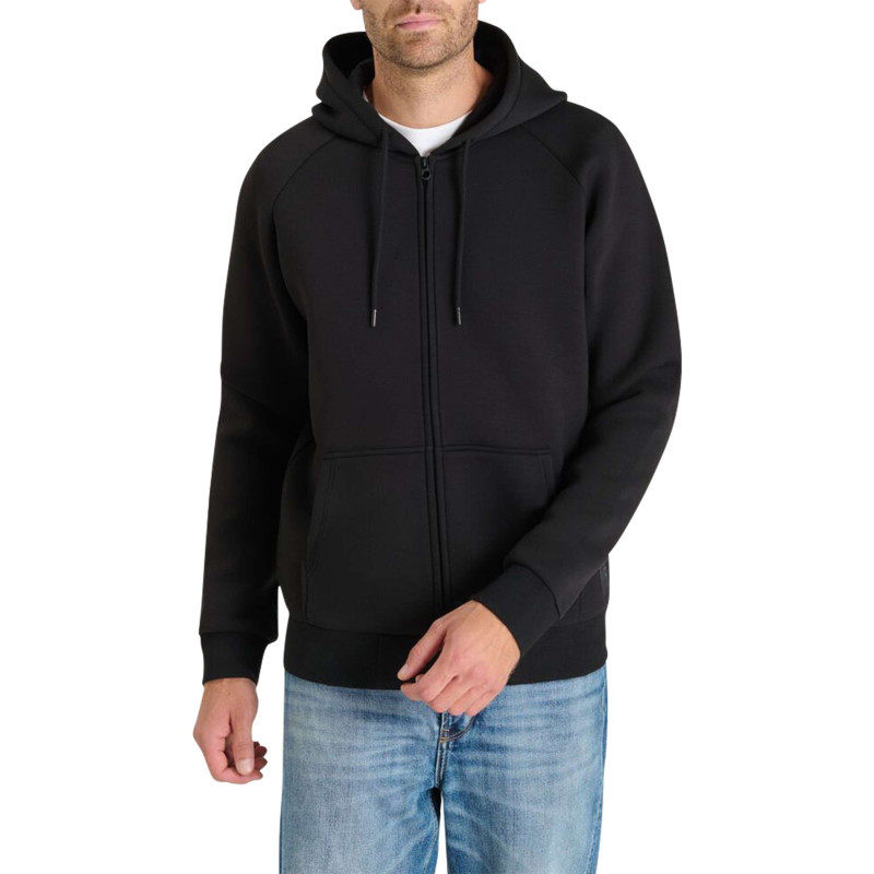 Le Temps Des Cerises - Sweat Zippé Noir Uni Avec Une Coupe Droite Et Un Col à Capuche - Noir