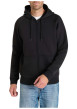 Thumbnail Sweat zippé noir uni avec une coupe droite et un col à capuche