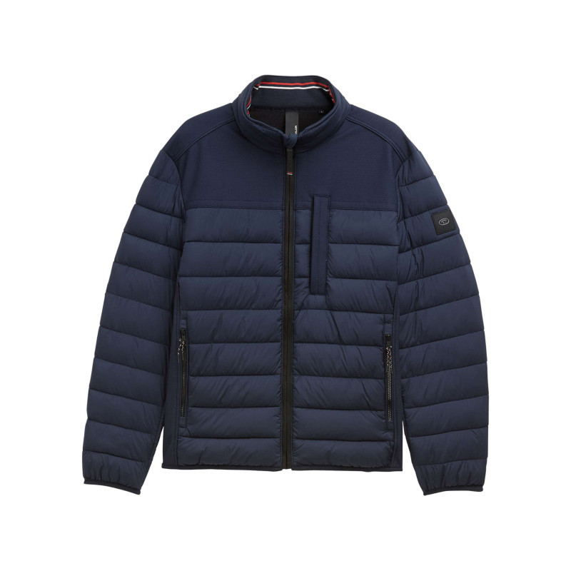 Tom Tailor - Doudoune Marine Uni Avec Une Coupe Droite Et Des Poches Zippées - Bleu Foncé Tom Tailor - Doudoune Marine Uni Avec Une Coupe Droite Et Des Poches Zippées - Bleu Foncé