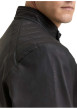 Thumbnail Blouson noir uni avec une coupe ajustée et un col montant avec un bouton - Image 5