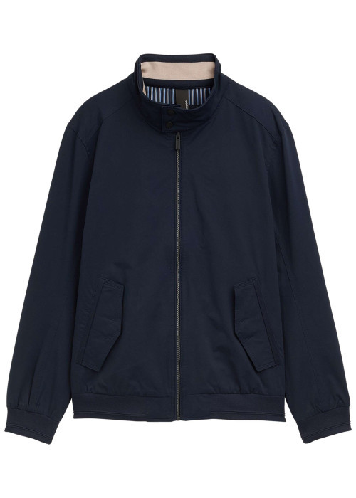 Blouson marine uni avec une coupe droite et deux poches raglan à l’avant