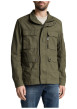 Thumbnail Parka en coton kaki uni avec une coupe droite et des poches plaquées à l'avant - Image 4
