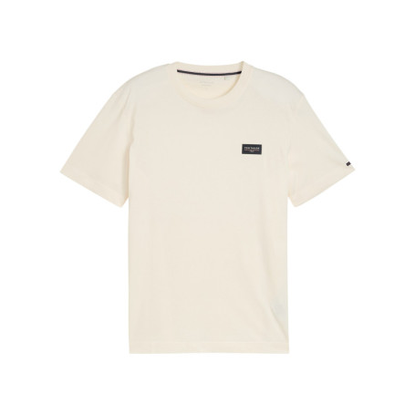 T-shirt en coton écru uni avec une coupe droite...