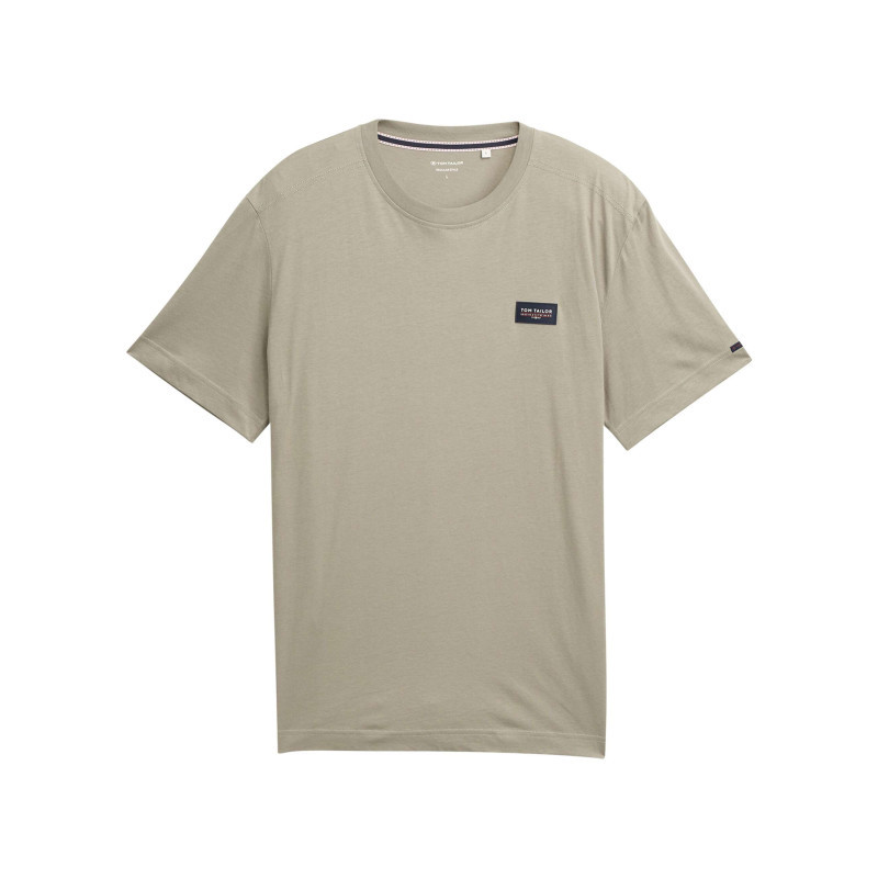 Tom Tailor - T-shirt En Coton Kaki Uni Avec Une Coupe Droite Et Un Col Rond - Vert Tom Tailor - T-shirt En Coton Kaki Uni Avec Une Coupe Droite Et Un Col Rond - Vert