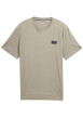 Thumbnail T-shirt en coton kaki uni avec une coupe droite et un col rond